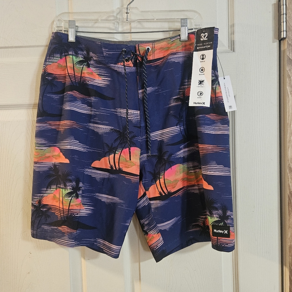 Hurley Men's Phantom Eco Weekender Boardshorts: BLUE TROPICAL: NEW WITH TAGS: 32
